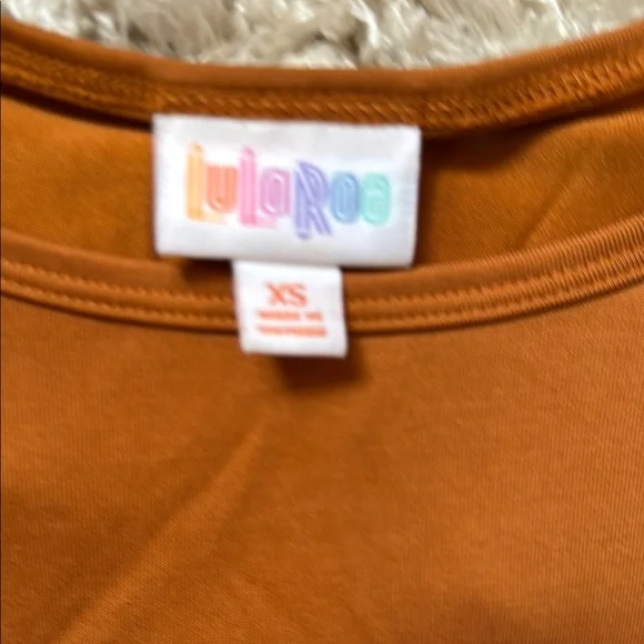 LuLaRoe Orange Tunic with Asymmetrical Hem and Relaxed Fit - Picture 2 of 4